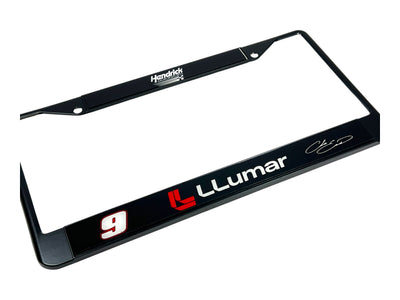 Chase Elliott LLumar # & Sponsor Black License Plate Frame