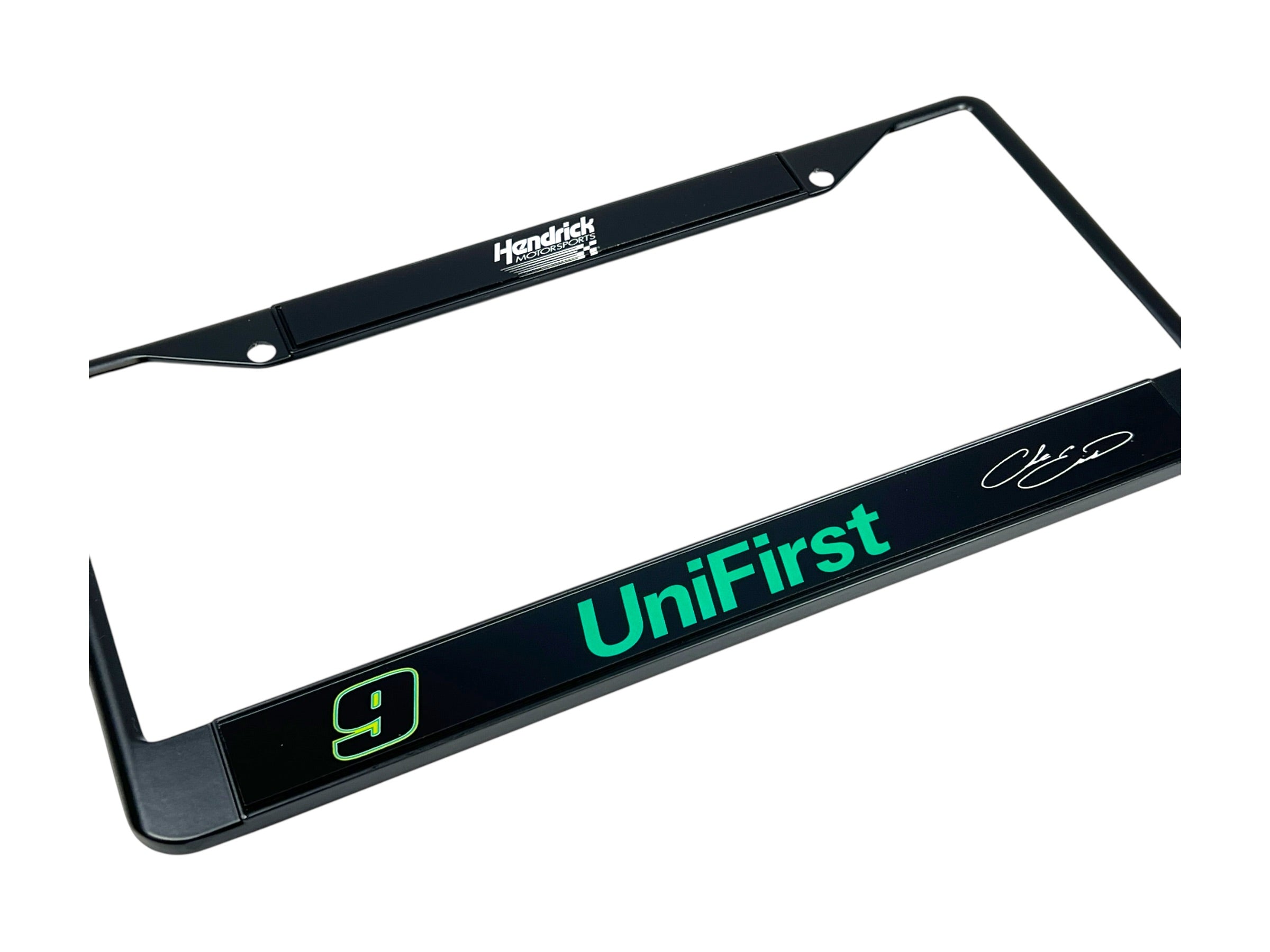 Chase Elliott UniFirst # & Sponsor Black License Plate Frame
