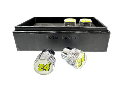 William Byron Raptor # Only Chrome Knurled Valve Stem Caps