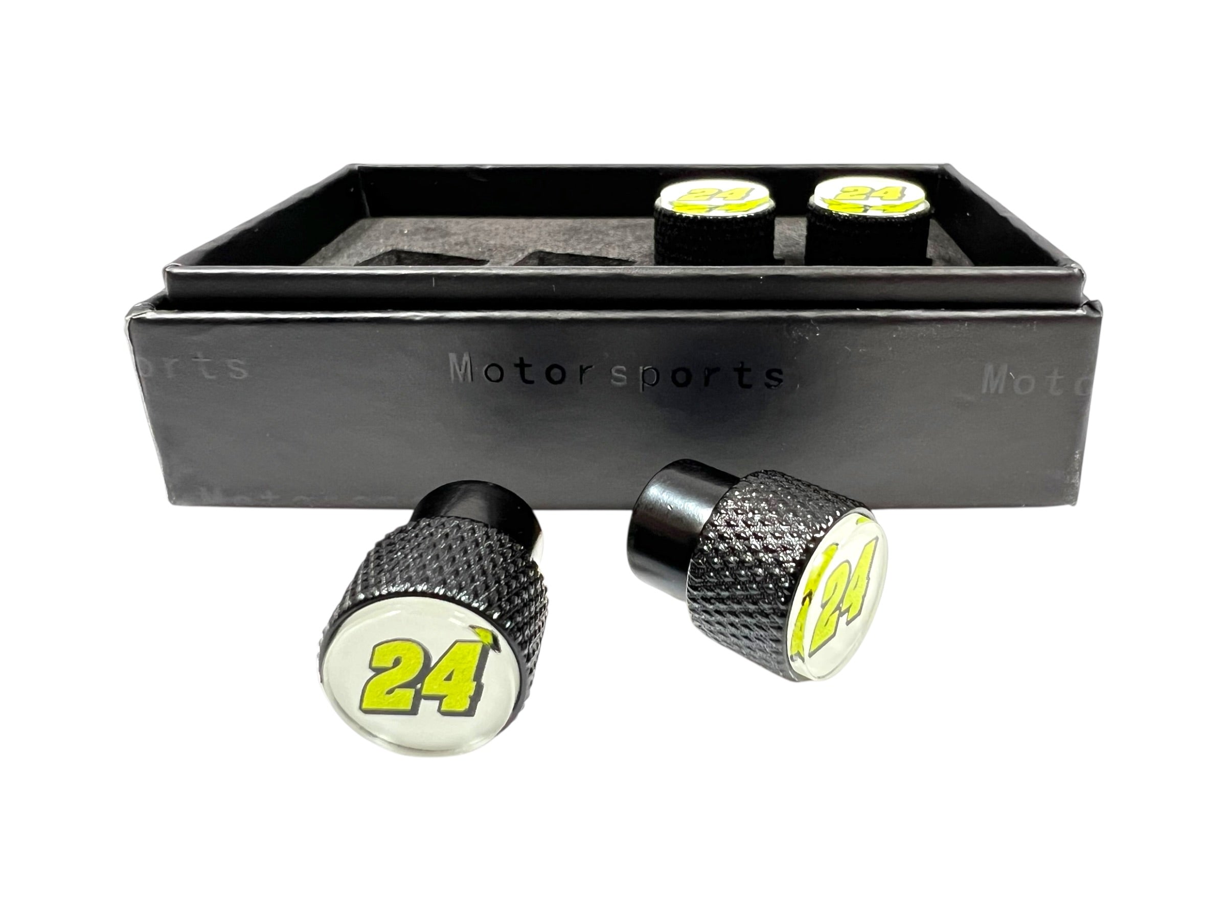 William Byron Raptor # Only Black Knurled Valve Stem Caps