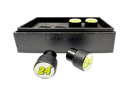 William Byron Raptor # Only Black Knurled Valve Stem Caps