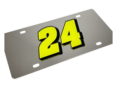 William Byron Fluorescent #24 Stainless Steel License Plate