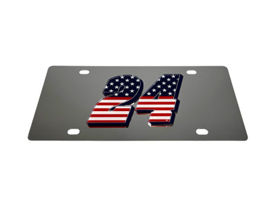 William Byron Patriotic #24 Stainless Steel License Plate