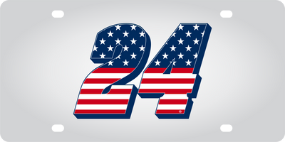 William Byron Patriotic #24 Stainless Steel License Plate