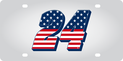 William Byron Patriotic #24 Stainless Steel License Plate