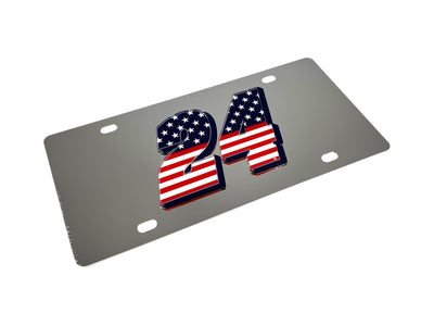 William Byron Patriotic #24 Stainless Steel License Plate