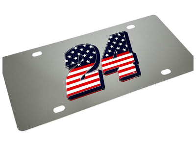 William Byron Patriotic #24 Stainless Steel License Plate