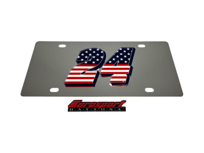William Byron Patriotic #24 Stainless Steel License Plate
