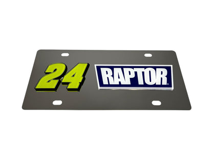 William Byron Raptor # & Sponsor Stainless Steel License Plate
