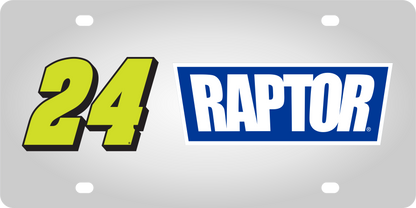 William Byron Raptor # & Sponsor Stainless Steel License Plate