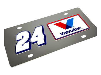 William Byron Valvoline # & Sponsor Stainless Steel License Plate