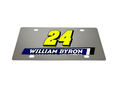 William Byron Raptor # & Name Rail Stainless Steel License Plate