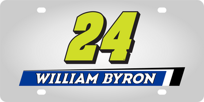William Byron Raptor # & Name Rail Stainless Steel License Plate