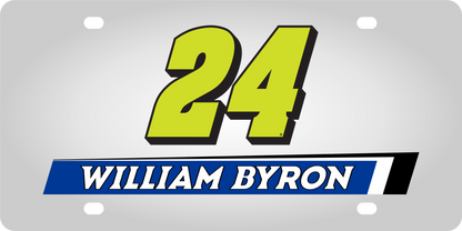 William Byron Raptor # & Name Rail Stainless Steel License Plate