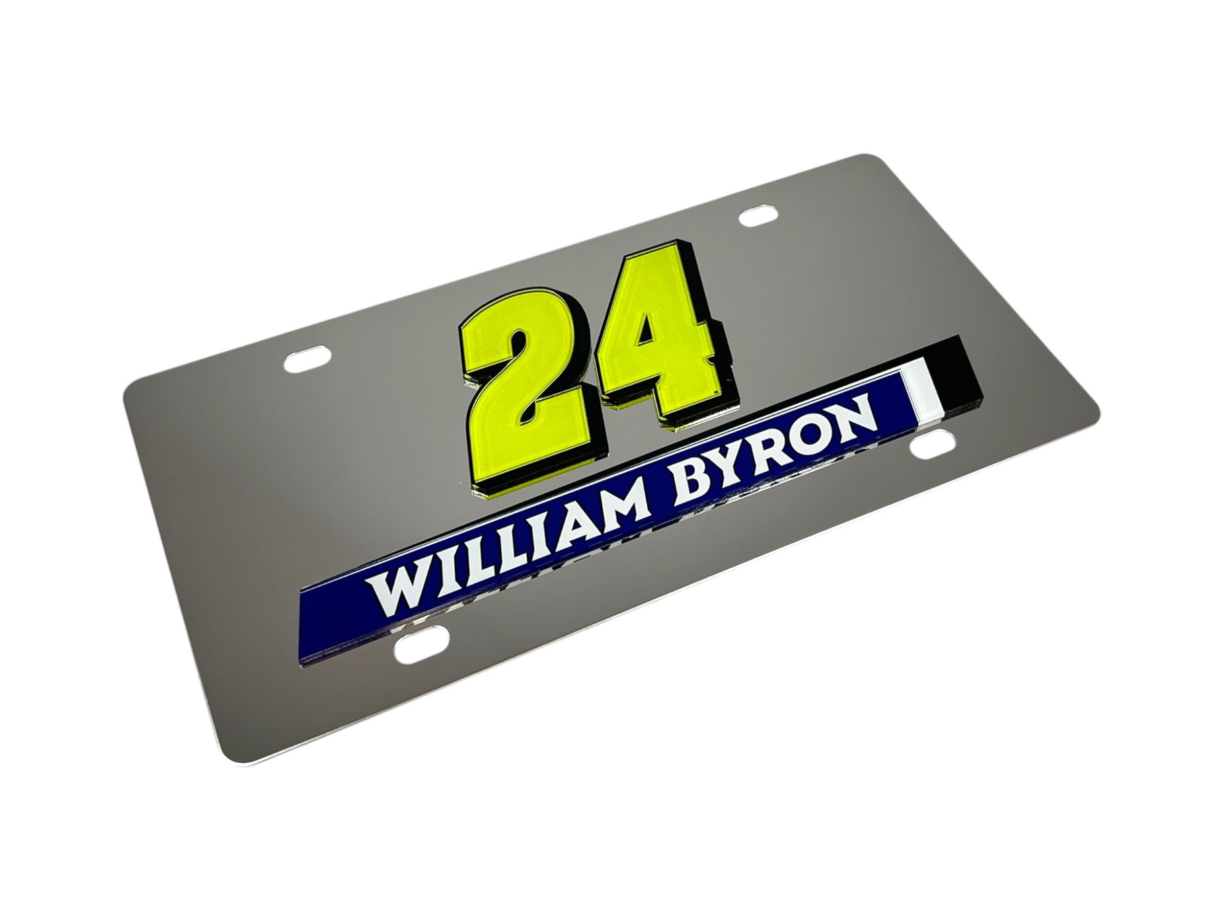 William Byron Raptor # & Name Rail Stainless Steel License Plate