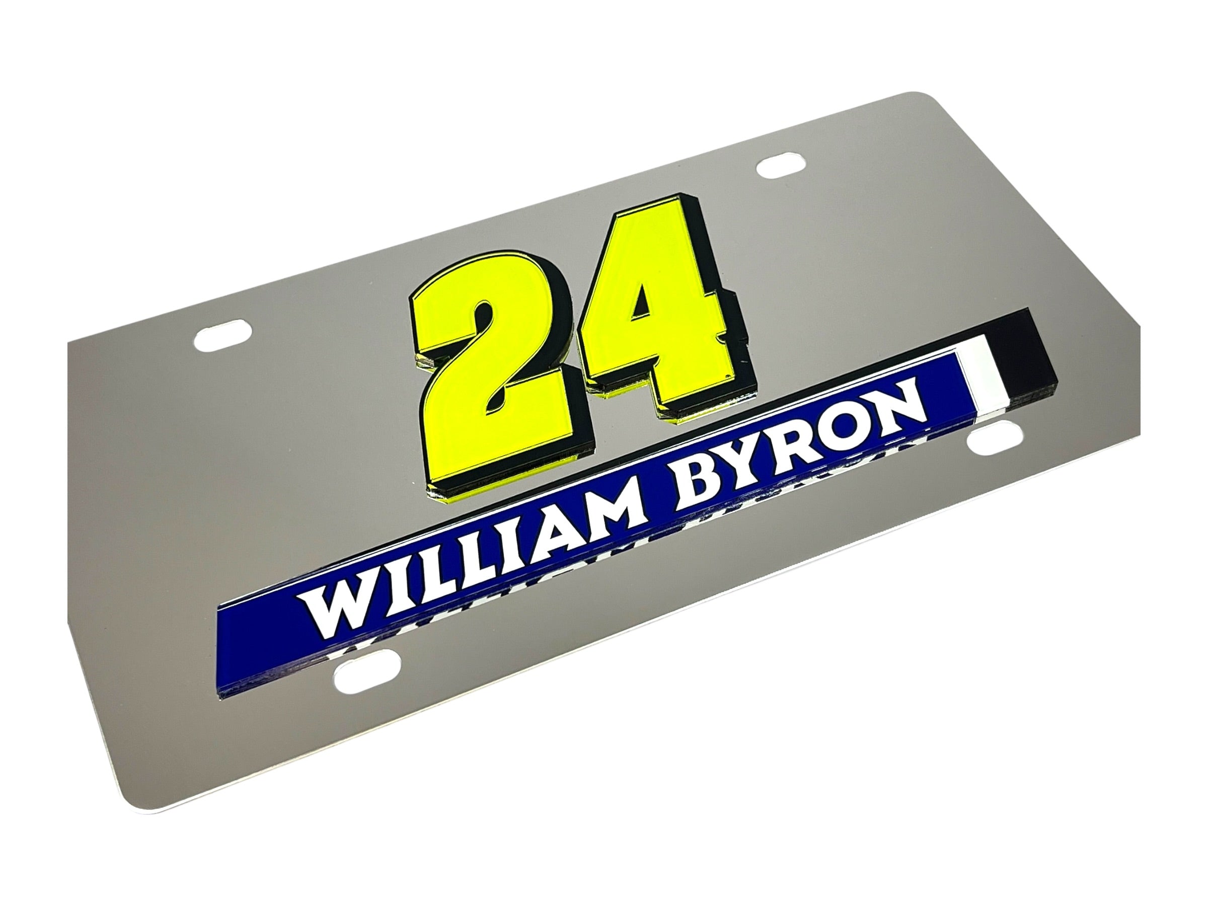 William Byron Raptor # & Name Rail Stainless Steel License Plate