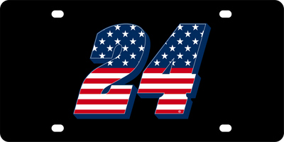 William Byron Patriotic #24 Acrylic License Plate
