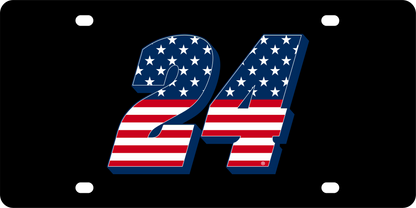 William Byron Patriotic #24 Acrylic License Plate