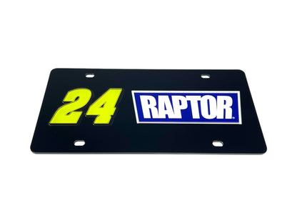 William Byron Raptor # & Sponsor Acrylic License Plate