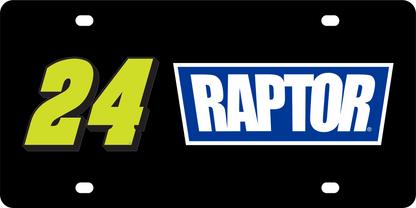 William Byron Raptor # & Sponsor Acrylic License Plate