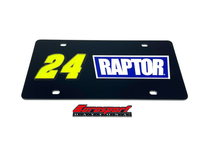 William Byron Raptor # & Sponsor Acrylic License Plate
