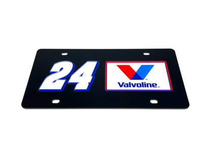 William Byron Valvoline # & Sponsor Acrylic License Plate