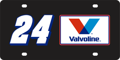 William Byron Valvoline # & Sponsor Acrylic License Plate