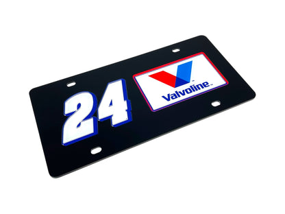 William Byron Valvoline # & Sponsor Acrylic License Plate