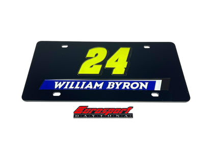 William Byron Raptor # & Name Rail Acrylic License Plate