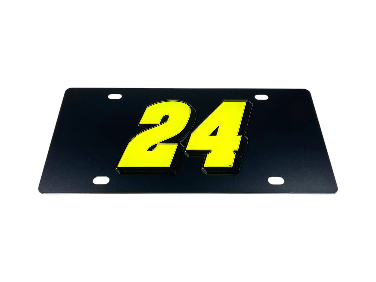 William Byron Fluorescent #24 Carbon Steel License Plate