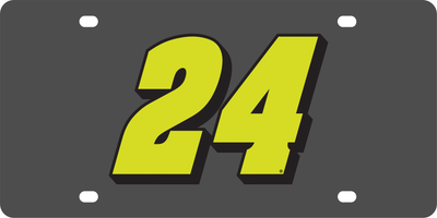 William Byron Fluorescent #24 Carbon Steel License Plate