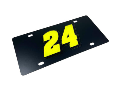 William Byron Fluorescent #24 Carbon Steel License Plate