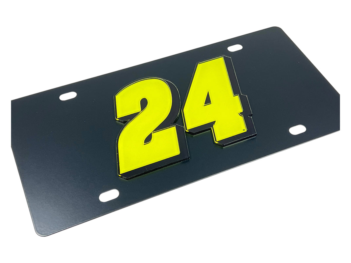 William Byron Fluorescent #24 Carbon Steel License Plate