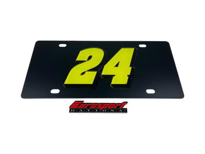 William Byron Fluorescent #24 Carbon Steel License Plate