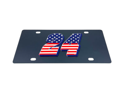 William Byron Patriotic #24 Carbon Steel License Plate