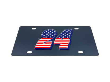 William Byron Patriotic #24 Carbon Steel License Plate