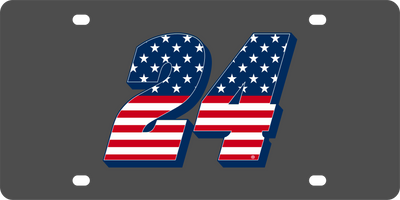 William Byron Patriotic #24 Carbon Steel License Plate