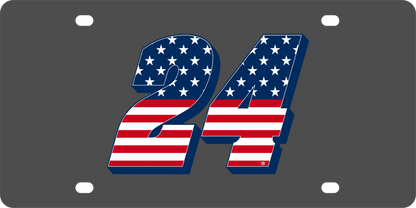 William Byron Patriotic #24 Carbon Steel License Plate