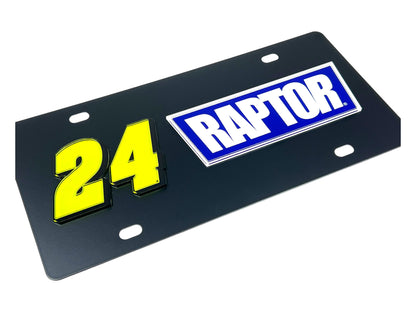 William Byron Raptor # & Sponsor Carbon Steel License Plate