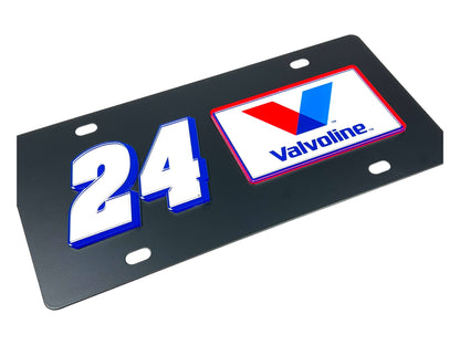 William Byron Valvoline # & Sponsor Carbon Steel License Plate
