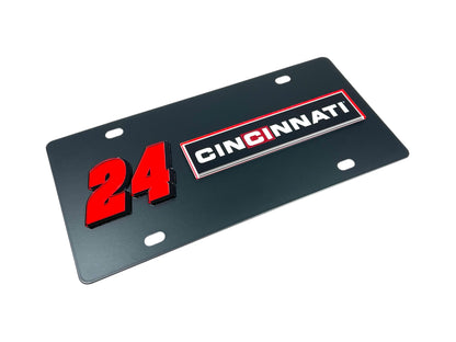 William Byron Cincinnati # & Sponsor Carbon Steel License Plate