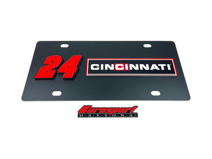 William Byron Cincinnati # & Sponsor Carbon Steel License Plate