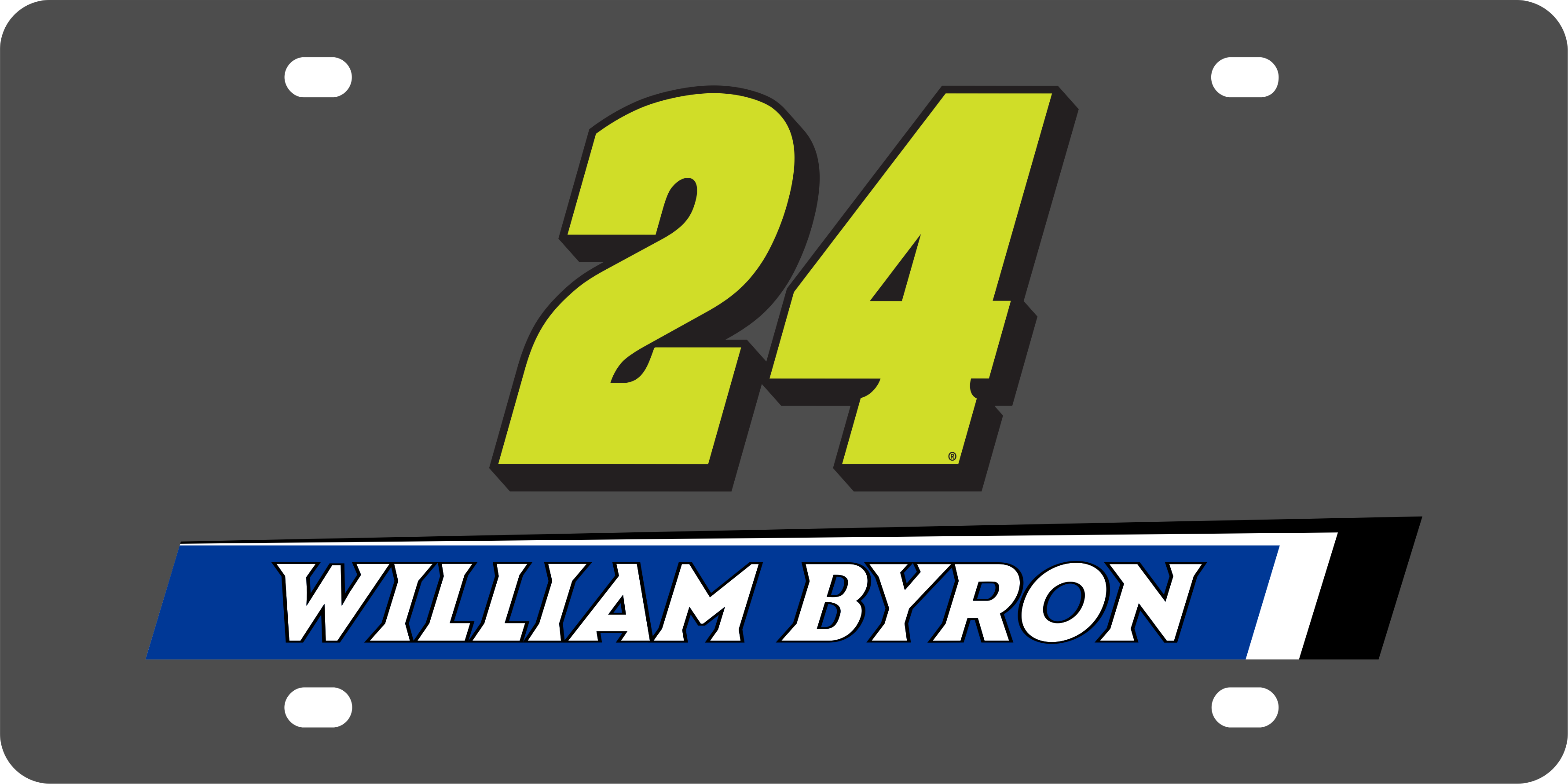 William Byron Raptor # & Name Rail Carbon Steel License Plate