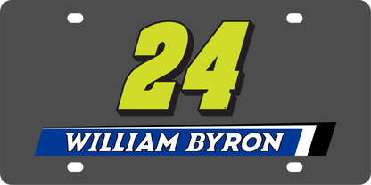 William Byron Raptor # & Name Rail Carbon Steel License Plate