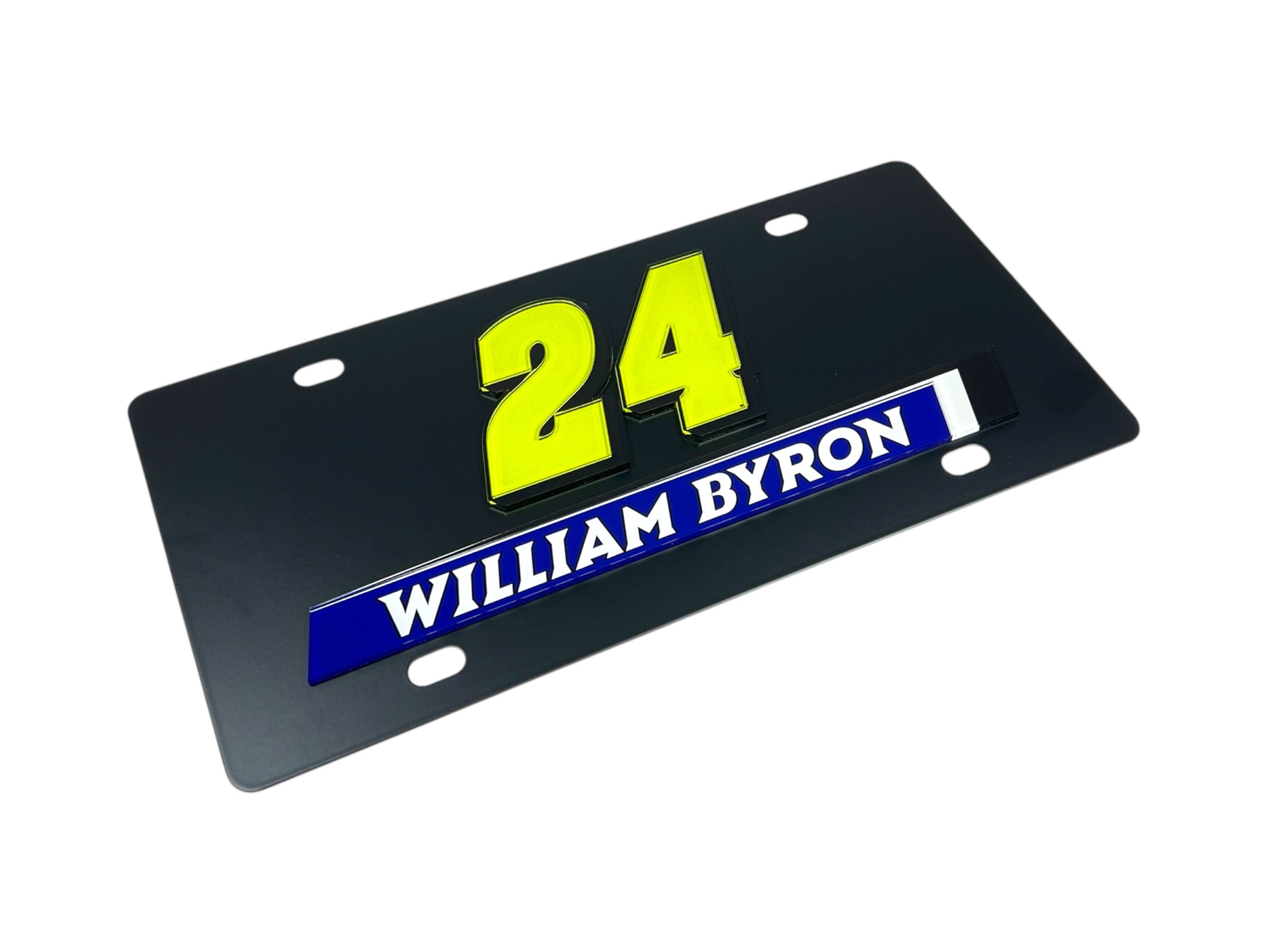 William Byron Raptor # & Name Rail Carbon Steel License Plate
