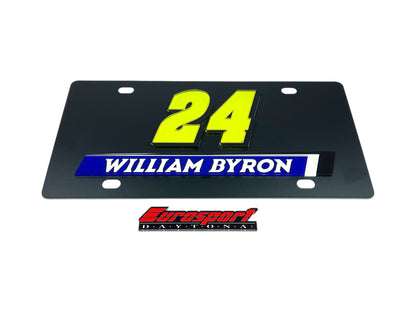 William Byron Raptor # & Name Rail Carbon Steel License Plate
