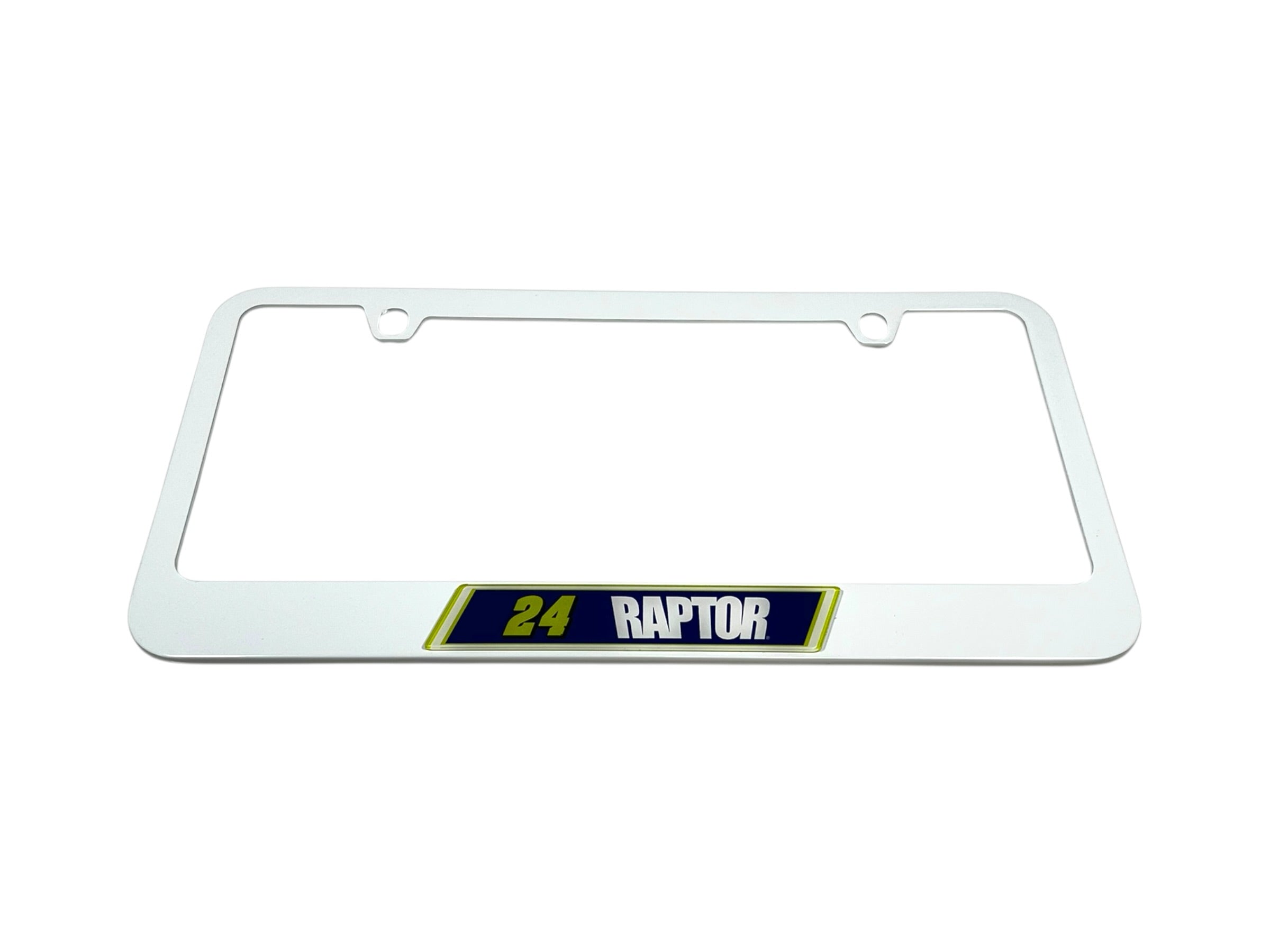 William Byron Raptor # & Sponsor White License Plate Frame