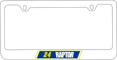 William Byron Raptor # & Sponsor White License Plate Frame