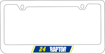 William Byron Raptor # & Sponsor White License Plate Frame