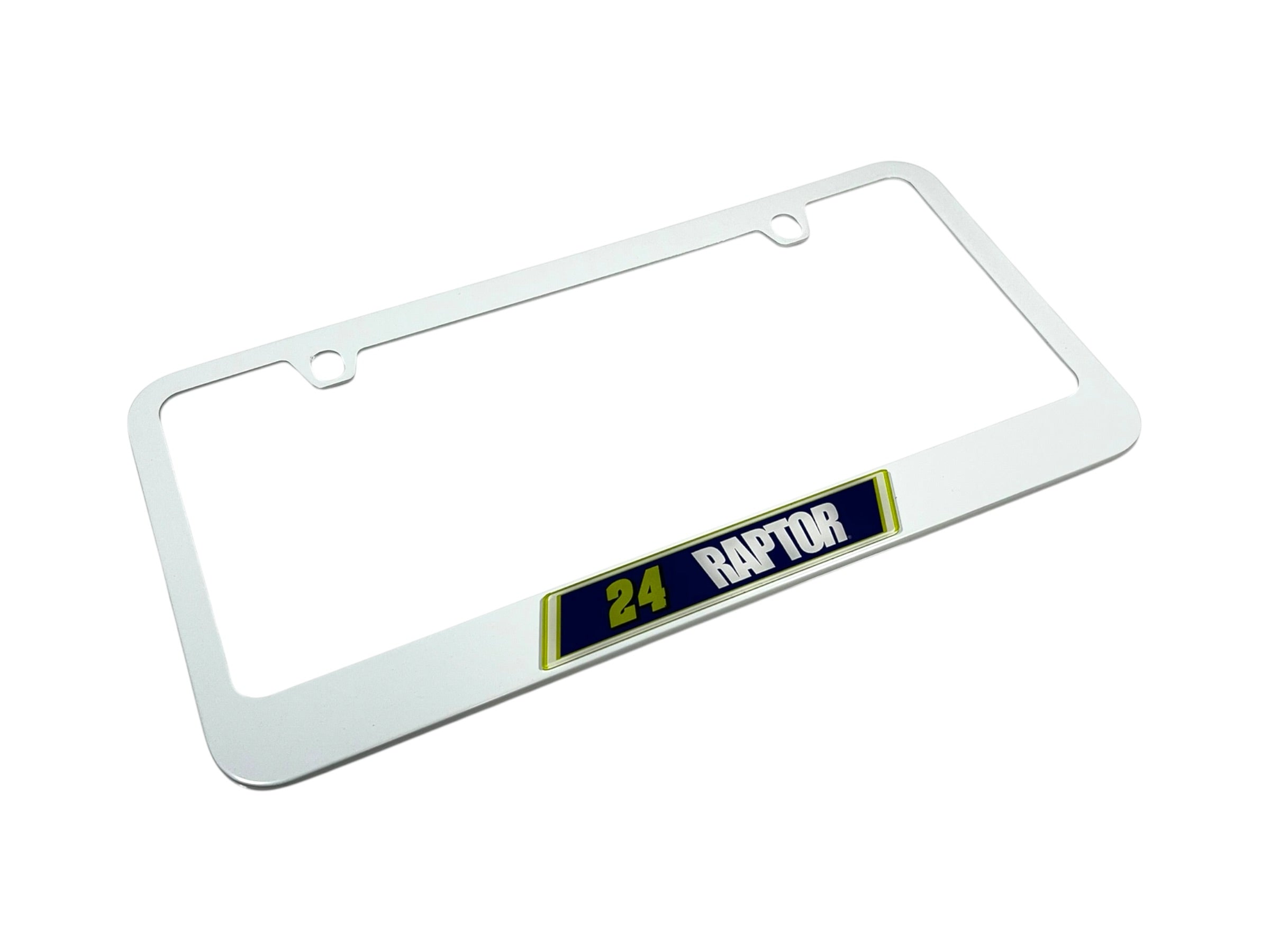 William Byron Raptor # & Sponsor White License Plate Frame